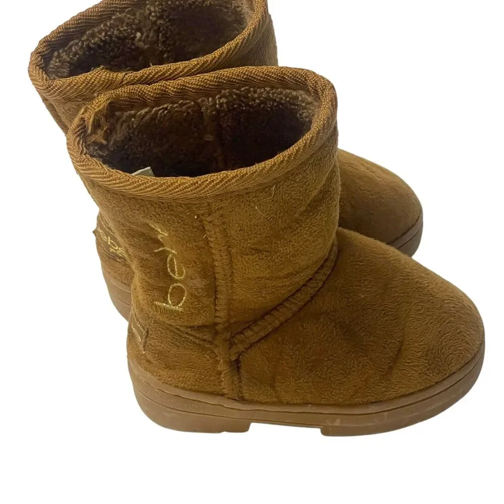 Bebe‎ Winter Pull On Boots Toddler Girls Size 6 Winter Fleece Lined Logo